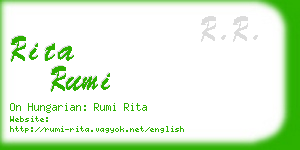 rita rumi business card